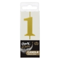 Świeczka Urodzinowa Piker Cyfra 1 - Złoty