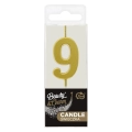 Świeczka Urodzinowa Piker Cyfra 9 - Złoty