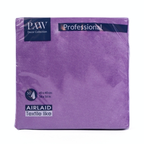 Serwetki Flizelinowe PAW Professional Airlaid kpl. 50szt - Jasny Fioletowy