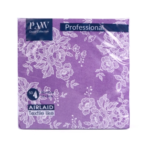 Serwetki Flizelinowe PAW Professional Airlaid kpl. 50szt - Lace Violet