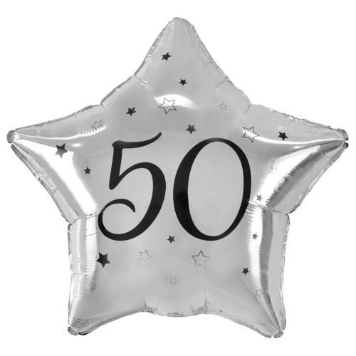 Balon Foliowy Gwiazda 50 - Srebrny