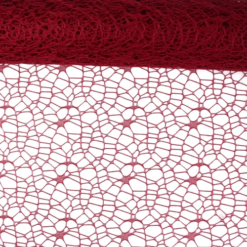 Siatka Koronkowa 50cmx4,5m - Ciemny Czerwony