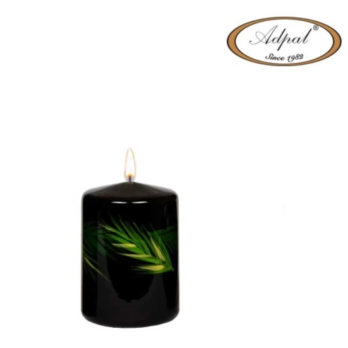 Świeca Green Leaf Słupek 7x10cm - Czarny