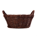 Kosz Wiklinowy Ogródek z Rączkami 37cm - Brązowy