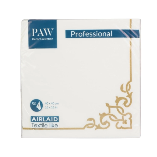 Serwetki Flizelinowe PAW Professional Airlaid Elegant Frame kpl. 50szt - Złoty