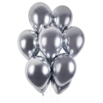 Balony Lateksowe Srebrny Chrom kpl. 50szt