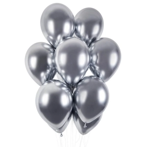 Balony Lateksowe Srebrny Chrom kpl. 50szt