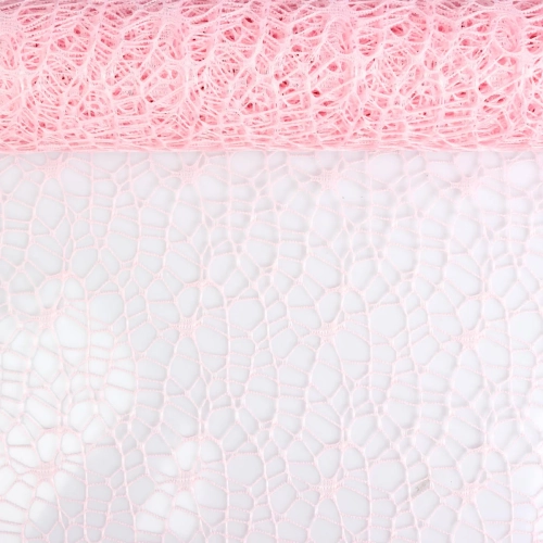 Siatka Koronkowa 50cmx4,5m - Różowy Pastel
