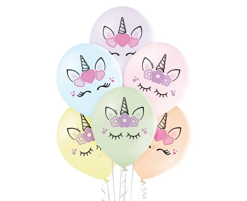 Balony Premium Jednorożec 30cm kpl. 6szt