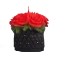 Świeca Rose Box 12x10cm - Czerwony