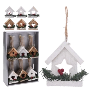 Zawieszka Drewniana Domek 10cm - 2 kolory