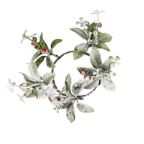 Wianek Świąteczny Jemioła Ośnieżona 23cm