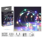 Lampki choinkowe LED 80 Diod Łezka na Baterie - Multi 