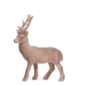 Figurka Renifer Flokowany 18cm - Szary