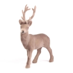 Figurka Renifer Flokowany 18cm - Szary