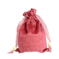 Woreczki Świąteczne z Weluru 12x15cm kpl. 5szt - Różowy