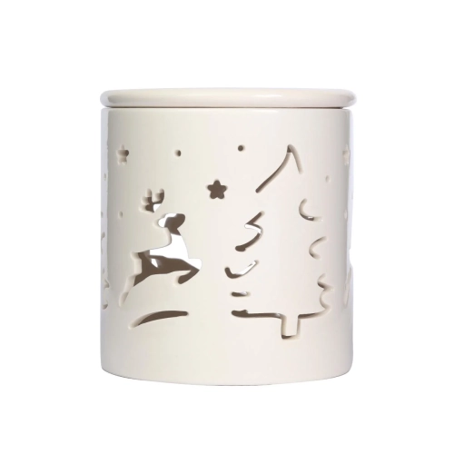 Świąteczny Kominek Eteryczny Renifer 10cm - Biały