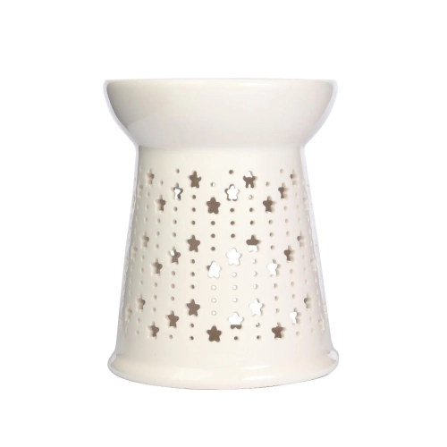 Świąteczny Kominek Eteryczny Gwiazdki 12,5cm - Biały