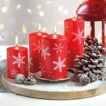 Świeca Frost Słupek 8x9cm - Czerwony