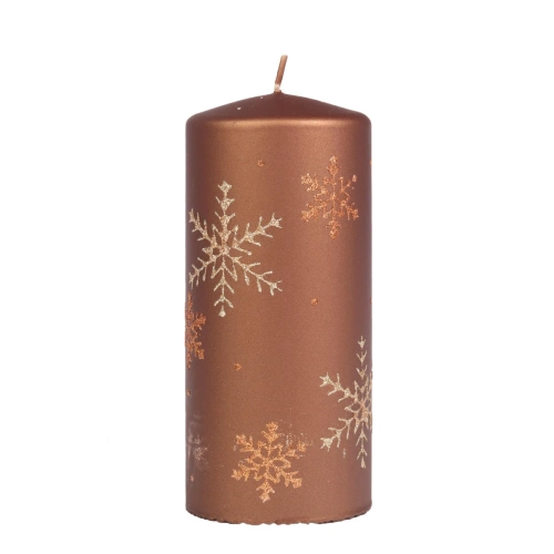 Świeca Frost Słupek 8x17cm - Brązowy