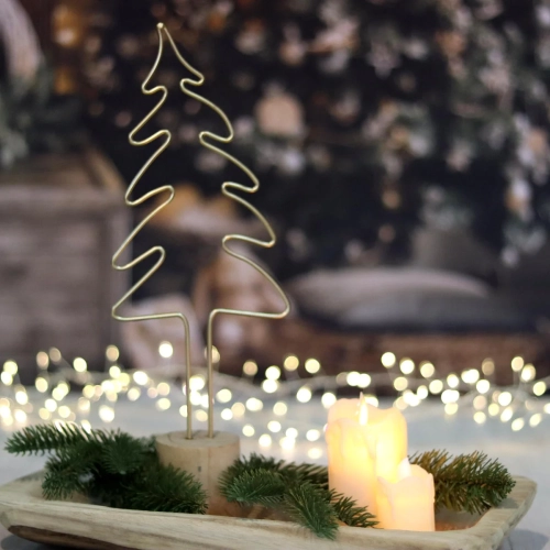 Choinka Metalowa 34x14cm - Złoty