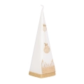 Świeca Świąteczne Miasto Piramida 23cm - Perłowy