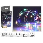 Lampki LED 40 Diod Łezka na Baterie - Multi 