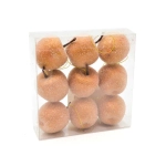 Sztuczne Jabłka Oszronione Złote 4cm kpl. 9szt 