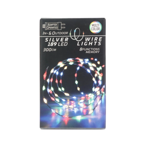 Lampki Choinkowe LED 189 Diod Łezka 3m wew/zew - Multi