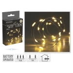 Lampki LED 80 Diod Łezka na Baterie - Biały Ciepły