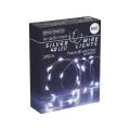 Lampki LED 40 Diod Łezka na Baterie Timer/Programator - Zimny Biały
