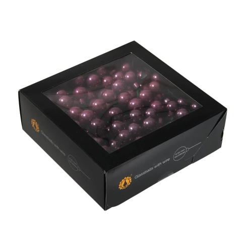 Bombki Szklane na Druciku 20mm Kartonik kpl. 144szt Błysk - Wrzos