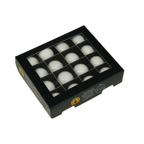 Bombki Szklane 30mm Kartonik kpl. 16szt Opal - Biały