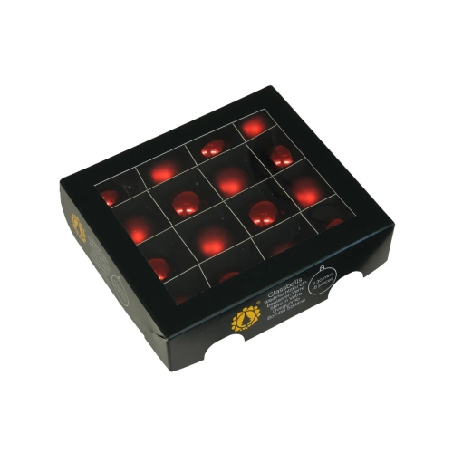 Bombki Szklane 30mm Kartonik kpl. 16szt Błysk/Mat - Czerwony