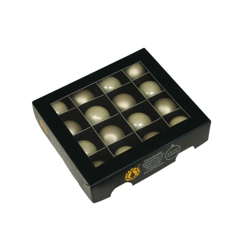 Bombki Szklane 30mm Kartonik kpl. 16szt Błysk/Mat - Szampan