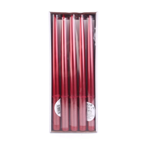 Świeca Stożkowa Prosta 2x29cm kpl. 10szt - Czerwony