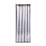 Świeca Stożkowa Prosta 2x29cm kpl. 10szt - Srebrny