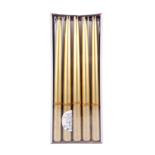 Świeca Stożkowa Prosta 2x29cm kpl. 10szt - Złoty