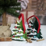 Koszyk Świąteczny Choinka z Filcu 22cm - 2 wzory