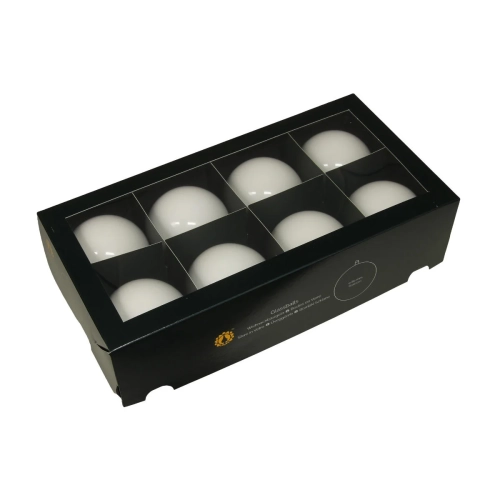 Bombki Szklane 80mm Kartonik kpl. 8szt Opal - Biały