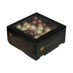 Bombki Szklane na Druciku 30mm Kartonik kpl. 72szt Błysk/Mat/Opal - Naturalny