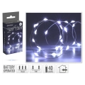 Lampki LED 40 Diod Łezka na Baterie - Biały Zimny