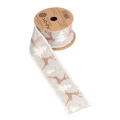 Wstążka Świąteczna Jutowa z Choinką i Jeleniem 6,3cm 4,5mb - 2 kolory