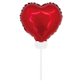 Balon Foliowy Serce na Patyku 22cm - Czerwony
