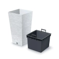 Doniczka Plastikowa Furu Square z Wkładem 29x55cm - Biały