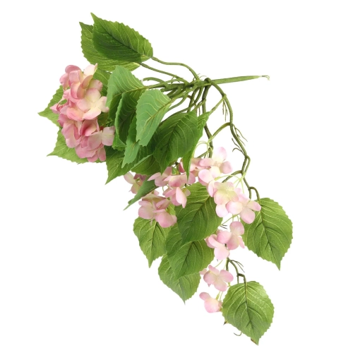 Hortensja Sztuczna Bukiet Wiszący 50cm - Jasny Różowy