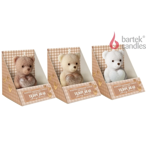 Świeca Figurka Bear Shiny Heart 7cm - 3 wzory