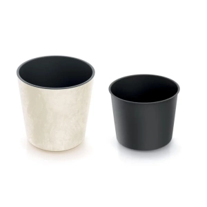 Doniczka Plastikowa Urbi Round Beton Effect 25cm - Kremowy