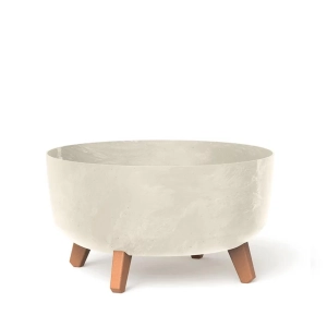 Doniczka Plastikowa Gracia Low Beton Effect 21x38cm - Kremowy