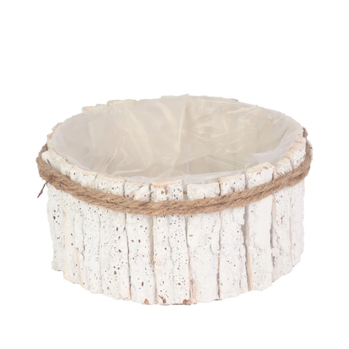 Osłonka z Kory Okrągła 25cm - Biały